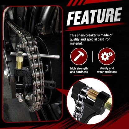 Motorcycle Chain Breaker Tool,Non-slip Motorcycle Chain Link Removal Tool for #420 428 520 525 528 530,Professional Motorcycles Chains Link Tools for Scooter Dirt Bike