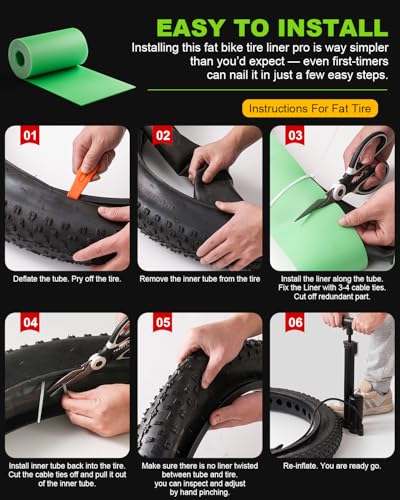 Julai Bike Tire Liner Pro, Inner Tube Bicycle Flat Protector Compatible with 20/24/26/27.5/29" - size: 26/29x3-4"