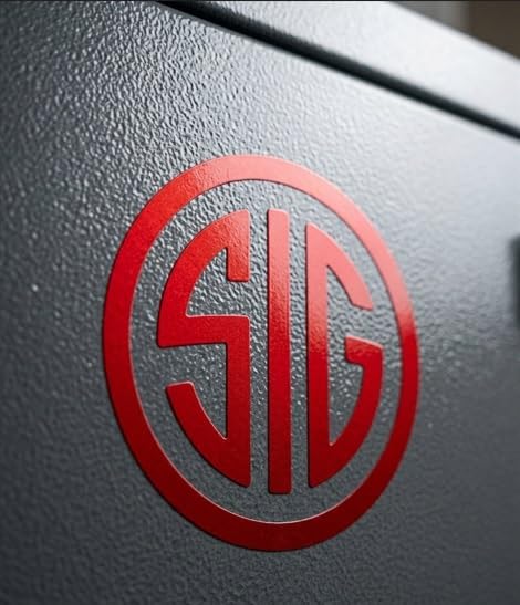 SIG Decal - (Red_Reflective, 2 x 2 Inches) - Vinyl Car Bumper Sticker, Gun, Truck, Window, Motorcycle, Helmet, Bumper, Laptop - color: Red_reflective, size: 2 x 2