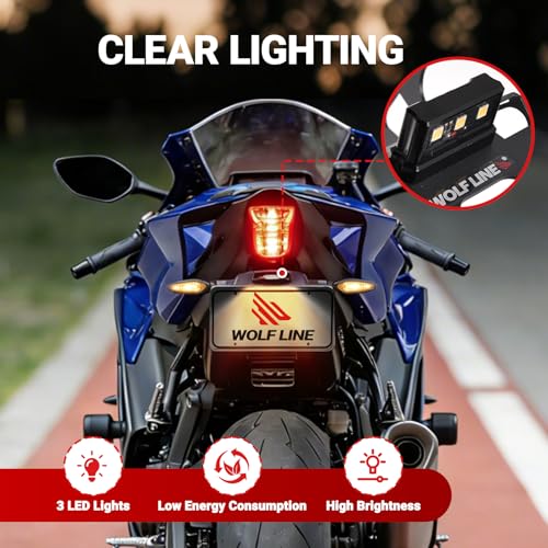 Motorcycle License Plate Bracket for YZF-R7 2021-2026, MT-07 FZ-07 2021-2024, Fender Eliminator With LED Light, Motorcycle Tail Tidy License Plate Holder Mount