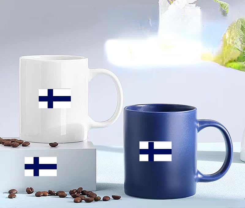 4 PCS Flag Stickers - Finland Flag Stickers Decals for Cup Computer Laptop Car Bumper Window Helmet Musical Instrument with Smooth Surface - size: Finland