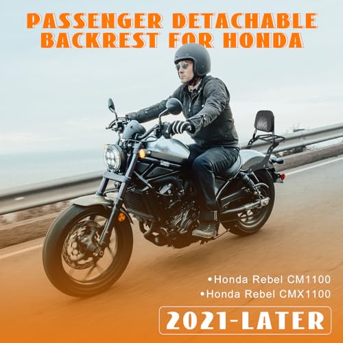 Motorcycle Sissy Bar Detachable Rear Passenger Backrest with Luggage Rack Backrest Pad for Honda Rebel 1100 1100T CMX1100 DCT 2021-2026 Replace OEM P/N:08R71-MLA-A00MLA-A00