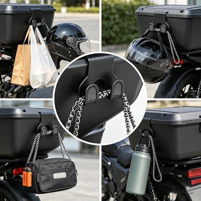 Motorcycle Helmet Hook, Riding Shopping Bags Hanger, Reinforced Load Bearing Resilience Handlebar Versatility Antislip Stability for Commuting Daily Camping Travel Hiking Road Trip Outdoor