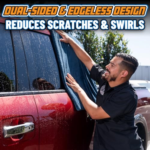 Chemical Guys Megalodon Microfiber Drying Towel with Twisted Loop Technology, Super Plush Absorbent 24" x 36" Microfiber Towel for Cars, Trucks, SUVs, RVs, and More, Extra Large Dark Blue Drying Cloth - style: 24" x 36"