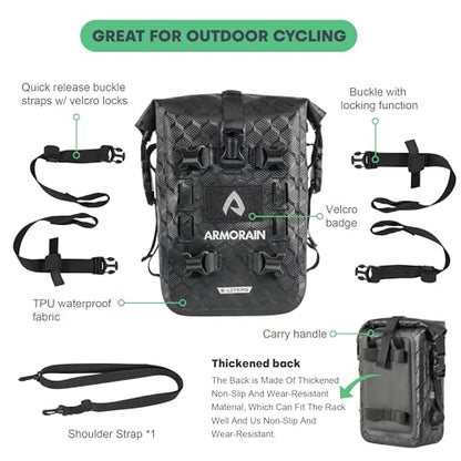 Motorcycle Crash Bar Bag Waterproof Storage Capacity 6L/8L Bumper pack Fender pouch Universal motor kit bags (6L Black Imitation Carbon Fiber) - color: 6L Black Imitation Carbon Fiber