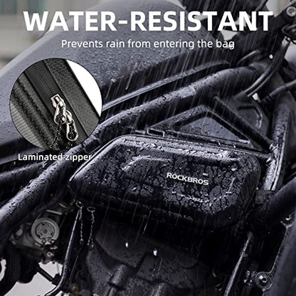ROCKBROS Motorcycle Crash Bar Bags EVA Hard Shell Waterproof Dirt Bike Tool Bag - color: Black-right
