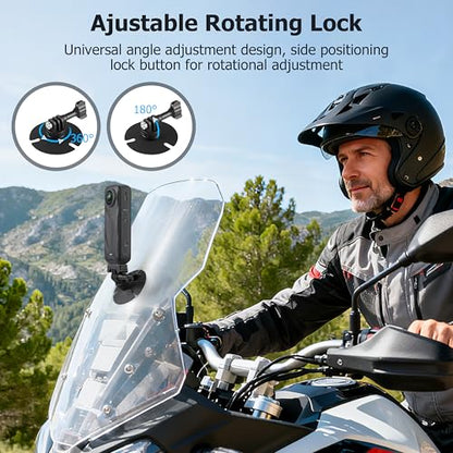 Flexible Adhesive Helmet Mount for DJI Osmo Action 6 5 pro 4 Nano for Insta360 X5/X4 GO Ultra Action Camera Snowboard Surfboard for GoPro Hero 13/12/11/10/9/8 Mount Kit (2 PCS)