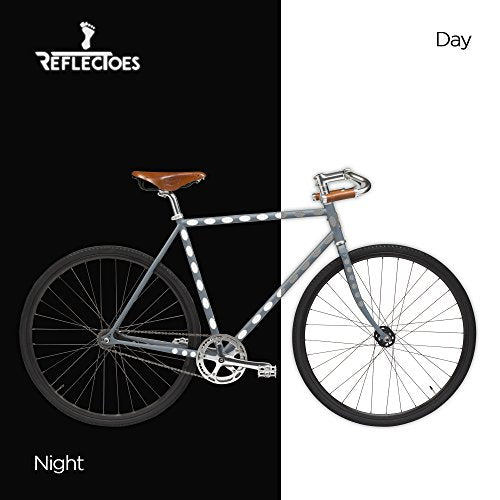 ReflecToes 330 Reflective Stickers Oval 5 Pack - Bicycle Frame, Helmet, Stroller, Scooter, Pedals - 5 Pack - 3.5 x 5.5 inches Per Sheet - 150 Bright Retro Reflective Stickers 330 Candle Power - style: Oval 330