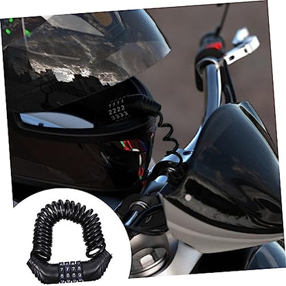 POPETPOP 2Pcs Portable Theft Password Lock Durable Steel Wire Cable Lock for Bicycles Motorcycles and Helmets Lightweight Combination Security