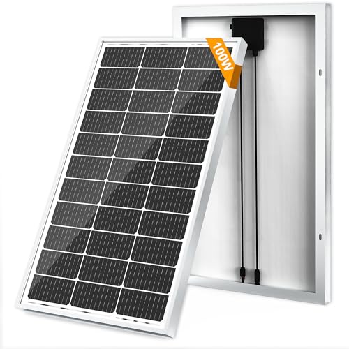 SOLPERK 100 Watt Solar Panel 12 Volt, 100W Solar Panel High-Efficiency Monocrystalline Solar Panels for Home, RV, Camping, Marine, Rooftop, Off-Grid Applications - size: 100W Single Panel