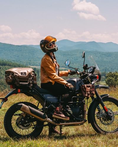 IRON JIA'S Motorcycle Dry Bag - Waterproof Duffle & Luggage Tail Bag Saddle Bags with Roll Top Closure, Shoulder Straps, Inner Pocket and Mesh Pocket (Brown, 30L) - color: Brown, size: 30L