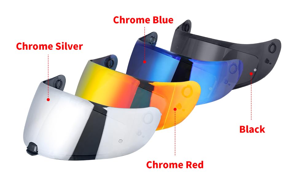 C70 Helmet Visor Replacement Face Shield Compatible with C70/ HJ20M/ FG-17/ FG-ST/IS-17 Motorcycle Helmets (Black) - color: Black