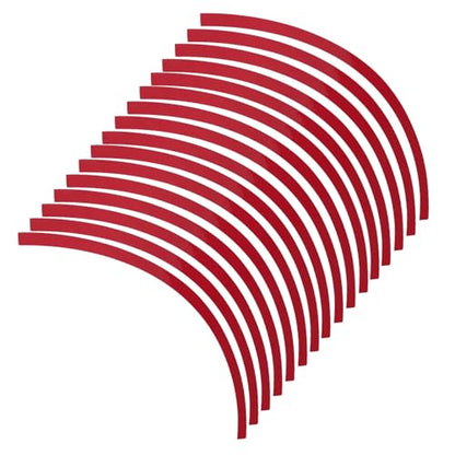 Ymiko Reflective Wheel Rim Stripe Decal Sticker Universal Wheel Reflective Pinstripe Decal Tape Sticker Car Motorcycle Decoration Film for 16-19 inch Rim Size (Red)
