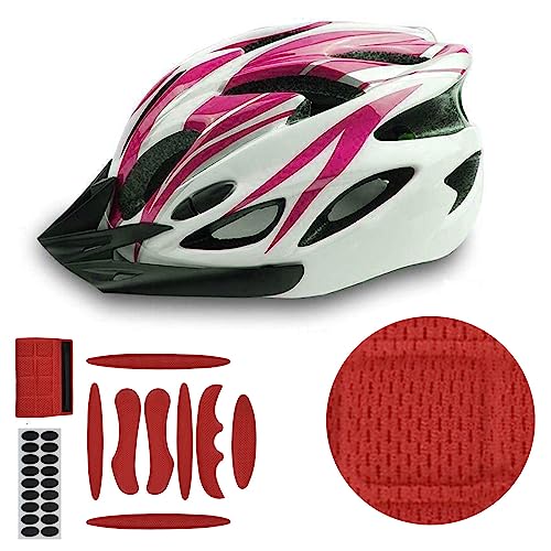 2 Set Cycle Helmet Pads, Helmet Padding Kit, Universal Foam Pads for Motorcycle Bike Cycling Helmet (Red) - color: Red