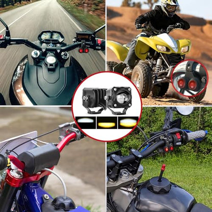 Nilight Motorcycle 7/8" (22mm) Handlebar Switch Plug and Play 12V Waterproof On Off Push Button Dual Control for ATV UTV Driving Light Bar - color: Motorcycle Handlebar Switch-Dual Control 4 Pin