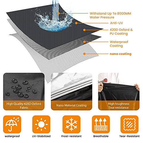 Heavy Duty Motorcycle Cover 420D,Sun,Waterproof Outdoor Protection,with License Plate Window, 4 Reflective Strips,Universal Motorcycle Cover for Harley Davidson,Lock-Holes (XXXL -100" x 37" x 50") - size: XXXL (100" x 37" x 50")