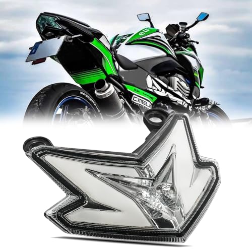 JMTBNO Motorcycle Tail Light with LED Turn Signal Blinker Integrated Taillights Compatible with Kawasaki ZX6R ZX-6R 2013-2018 Z125 Pro 2017-2024 Z800 2013-2017 - color: Smoke-Z125