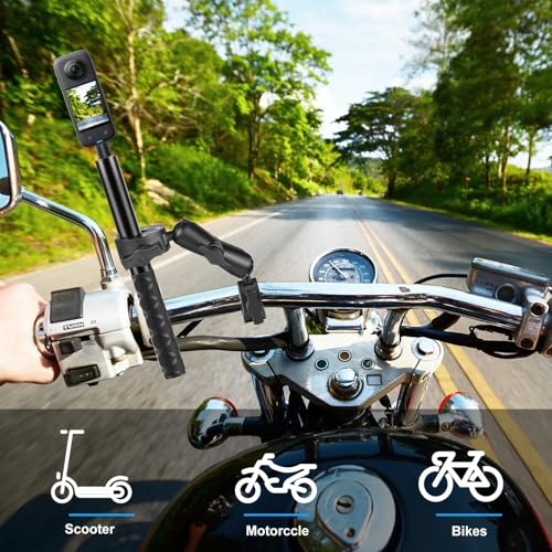 Double Mount Clamp for Action Camera, PULUZ Super Clamp Adapter Double Head Multifunction Holder for Motorcycle, Photography Light Fixture Bracket,Umbrella,Selfie Stick,Reflector - style: Double Mount Clamp