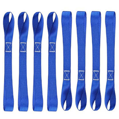 ZIMISI 8PCS Soft Loop Tie Down Straps, 1"x 12" Loop Straps with 4500Lbs Breaking Strength & 1500Lbs Load Capacity, Motorcycle Tie Down Straps for Securing ATV, UTV, Dirt Bikes, Lawn Equipment (Blue) - color: Blue