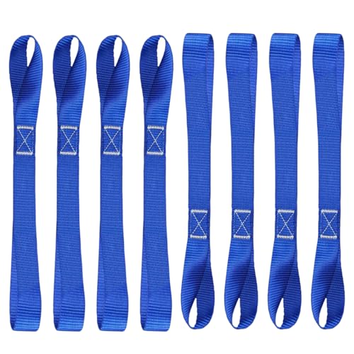 ZIMISI 8PCS Soft Loop Tie Down Straps, 1"x 12" Loop Straps with 4500Lbs Breaking Strength & 1500Lbs Load Capacity, Motorcycle Tie Down Straps for Securing ATV, UTV, Dirt Bikes, Lawn Equipment (Blue) - color: Blue