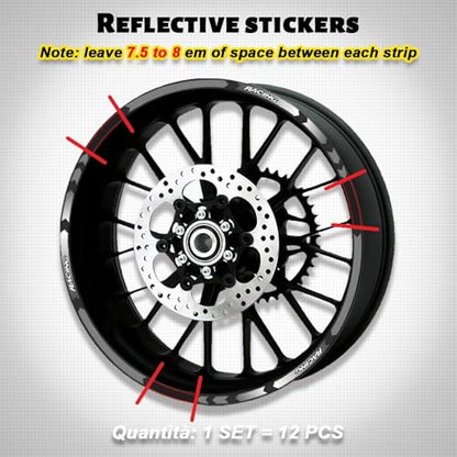 For Yamaha MT09 MT-09 Motorcycles Accessories Thick Edge Outer Front and Rear Rim Wheel Reflective Decal Sticker Magnet Strip Tape (A Blue,12) - color: A Blue