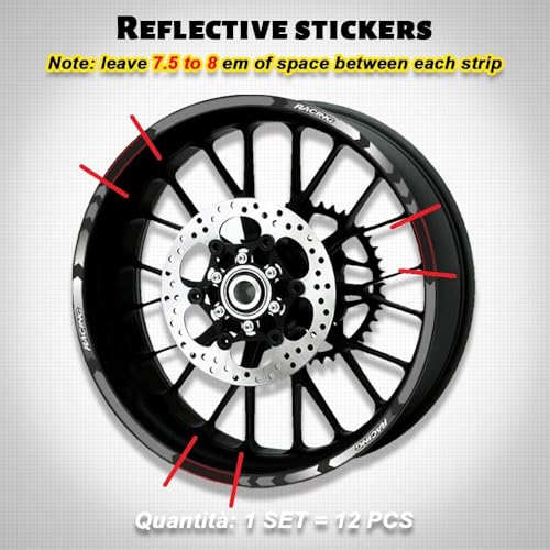 For Yamaha MT09 MT-09 Motorcycles Accessories Thick Edge Outer Front and Rear Rim Wheel Reflective Decal Sticker Magnet Strip Tape (A yellow,12) - color: A yellow