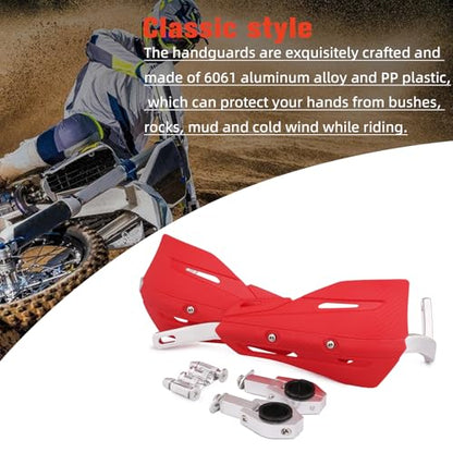 JFG RACING Motorcycle Hand Guards,Universal 7/8" 22mm and 1 1/8" 28mm Handle Bar Dirtbike Handguards for CRF CR XR 110 150 250 300 Dirt Bike Pit Bike Motocross Supermoto ATV Scooter Ebike-Red - color: red