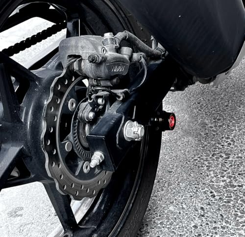 M8 Bobbins Swing Arm Spools For Ninja 400 500 650 ZX6R ZX10R GSXS 750 1000 GSX-8S GSXR 600 750 1000 S1000RR/R/XR CBR 600 900 954 1000 RR Motorcycle Swingarm Spools Slider Stand Paddock Screw (Red) - color: Red