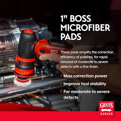 Griot's Garage BOSS 1” Microfiber Pads for Car Polishing and Detailing, Buffing Pads for Moderate and Severe Scratch Removal, Set of 6 - size: 1 Inch Pads (Set of 6)
