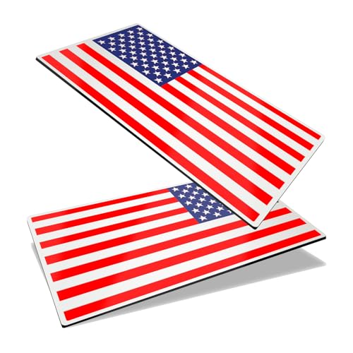 American Flag Emblem Car Decals, 3D Acrylic USA Patriotic Military Flag Sticker Reflective Stripes, Left & Right Raised Decals for Car Truck SUV Jeep RV Window Bumper Motorcycle (2PCS, Colorful) - color: Colorful