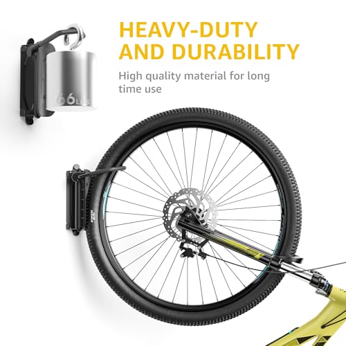 monTEK Swivel Bike Wall Mount – Garage Bike Hanger & Space-Saving Vertical Bike Rack for Garage & Apartment, Sturdy Bike Storage Hook Holds up to 66 lbs, Easy Installation & Scratch-Proof Design - style: 1-Pack