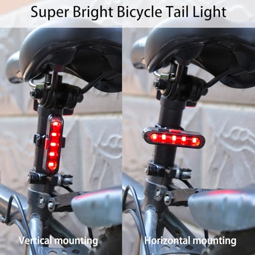 Bike Tail Light, Bicycle Rear Lights USB-C Rechargeable LED Cycling Safety Flashlight with 4 Light Mode for Road Mountain Night Riding & Adults Men Women - color: 6 PACK