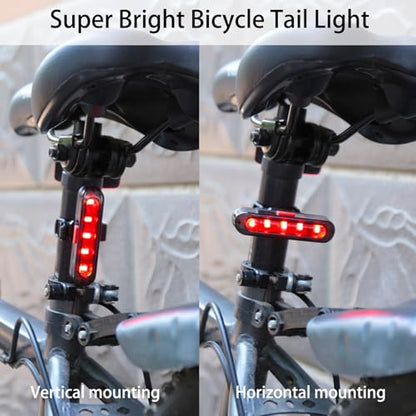 Bike Tail Light, Bicycle Rear Lights USB-C Rechargeable LED Cycling Safety Flashlight with 4 Light Mode for Road Mountain Night Riding & Adults Men Women - color: 6 PACK
