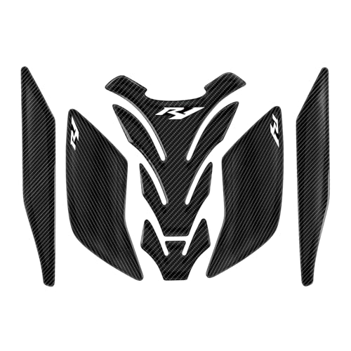 YZF-R1 Motorcycle Tank Pad Gas Tank Protector Compatible with Yamaha YZF-R1 R1 R1M 2015-2021 3D Anti Slip Tank Pad Stickers Gas Oil Fuel Tank Pad Protectors - size: For YZF R1