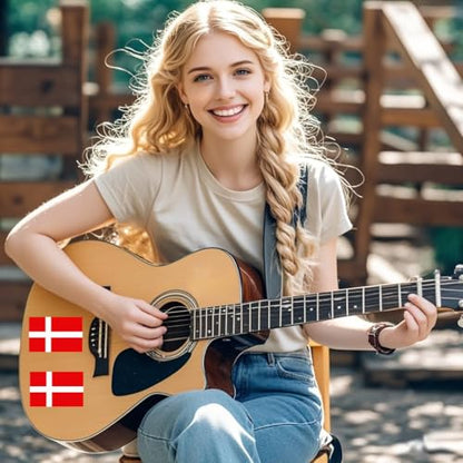 4 PCS Flag Stickers - Denmark Flag Stickers Decals for Cup Computer Laptop Car Bumper Window Helmet Musical Instrument with Smooth Surface - size: Denmark
