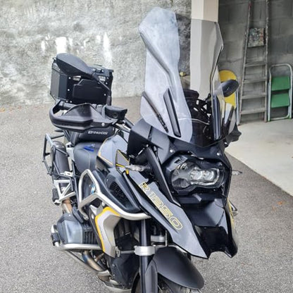 Motorcycle Tall Windscreen Windshield Screen Shield Wind Deflector Compatible with B.M.W R1200GS LC R 1200GS ADV 2014-2018 R1250GS R 1250GS Adventure 2018-2023 (Light Smoke) - color: Light Smoke