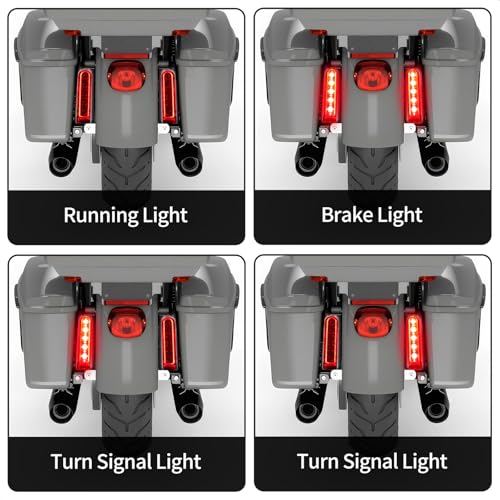 Rear Fender Filler Panel Lights Saddlebag LED Inserts Support Auxiliary Light Fit for Harley Touring Electra Glide Ultra Limited Road King Road Glide 2014-2024 (Chromed Housing Smoke Len) - color: Chromed Housing Smoke Len