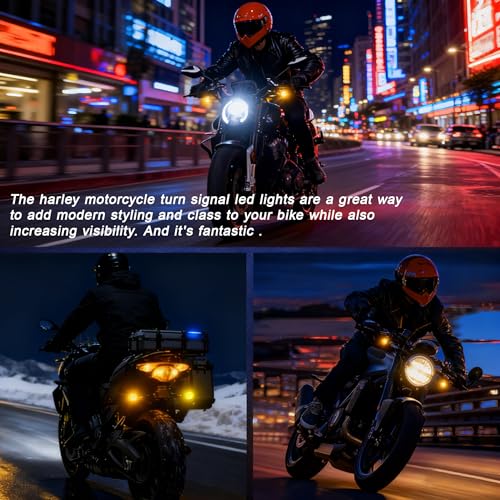 XINDELL LED Motorcycle Turn Signals - 2 Pack Universal Bullet Blinkers for Harley Davidson, Yamaha R3, Honda Shadow, and Cruisers, 3-Wire Rear Mount Signal Lights Kit for Motorcycles, Bobbers, Bikes