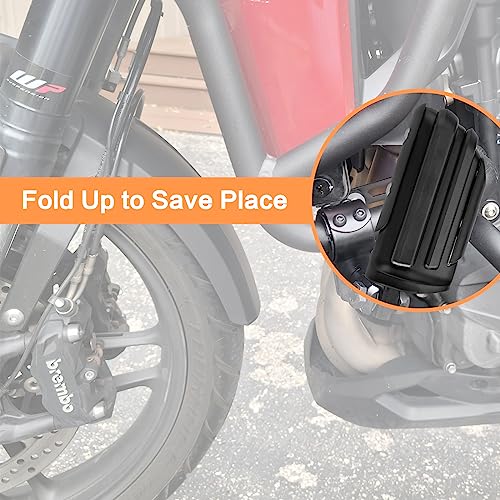VGMOTO Motorcycle 1.25" Highway Footpegs Adjustable Foot Pegs Footrests with Clamps Mounts kit Compatible with Harley Touring Sportster Softail Road Glide Street Glide with 1 1/4 inch Engine Guard - color: Chrome-Style D