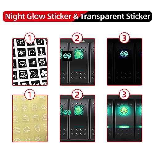 FXC Rocker Switch Aluminum Panel 2 Gang Toggle Switches Dash 5 Pin ON/Off 2 LED Backlit for Boat Car Marine Green - color: 2Gang Green, size: 2 Gang