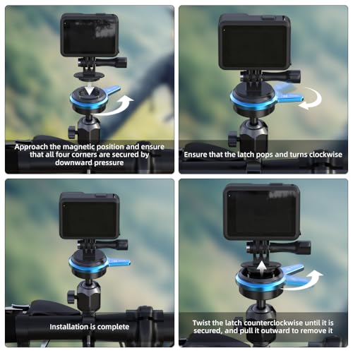 SOH Aluminum Handlebar Bike Pole Mount Motorcycle Handlebar Clamp Holder Mount Compatible with GoPro Hero 13/12/11/10/9, DJI Action 5 Pro/4/3 Cameras, AKASO and More Action Cameras