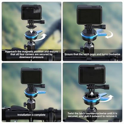 SOH Aluminum Handlebar Bike Pole Mount Motorcycle Handlebar Clamp Holder Mount Compatible with GoPro Hero 13/12/11/10/9, DJI Action 5 Pro/4/3 Cameras, AKASO and More Action Cameras