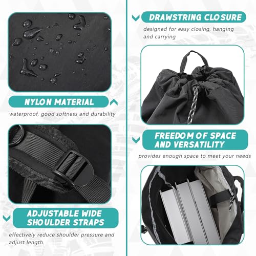 Aliceset Helmet Backpacks Welding, Waterproof Motorcycle Helmet Bag with Drawstring, Adjustable Shoulder Straps Pocket, Nylon, Large Capacity, Gift for Electrician Welder School Students(Black) - color: Black