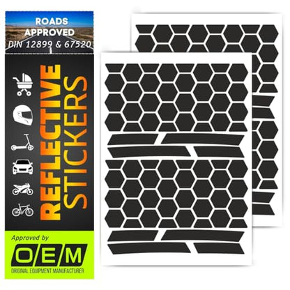 DIN 67520 reflectors Reflective Tape Stickers Waterproof Trailers Cars Motorcycle Fire Helmet Rims Bicycle Decals Vehicles Mailbox Numbers Made with ORA FOL 5600 Material (Black, 144Pcs) - color: Black