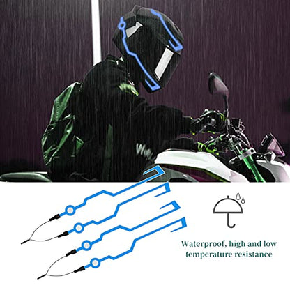 Motorcycle Helmet Light Kit,Waterproof 3 Mode LED Light Night Riding Signal Helmet Light for Motorcycle Bike Helmet,Blue - color: Blue