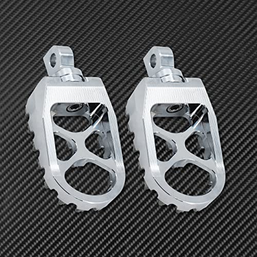 Motorcycle Foot Pegs MX Offroad Footpegs CNC 360° Roating Fit For Harley Sportster Iron 883 Softail Street Glide Dyna Fatboy Chrome - color: Chrome with Cone Spikes
