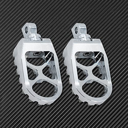 Motorcycle Foot Pegs MX Offroad Footpegs CNC 360° Roating Fit For Harley Sportster Iron 883 Softail Street Glide Dyna Fatboy Chrome - color: Chrome with Cone Spikes