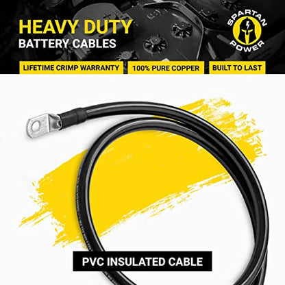 Spartan Power Red 15 Foot 2/0 AWG Battery Cable, Positive Only 5/16" M8 Made in USA - color: 2/0 AWG-RED-5/16", size: 15-FT