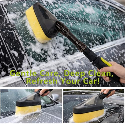 Magnetic Attachment Cleaning Kit for Portable Pressure Washers Includes Foam Sponge Head, Stiff Bristle Brush, Soap Dispenser and Quick-Connect Adapter for Car, Outdoor & Home Use - style: Magnetic Cleaning Kit