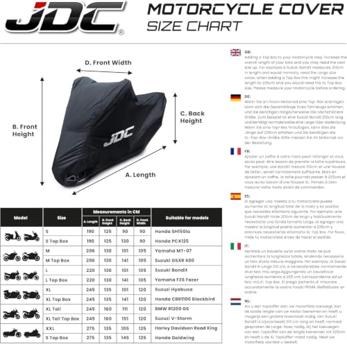 JDC Motorcycle Cover Waterproof - Black - RAIN - XL Low - size: XL Low